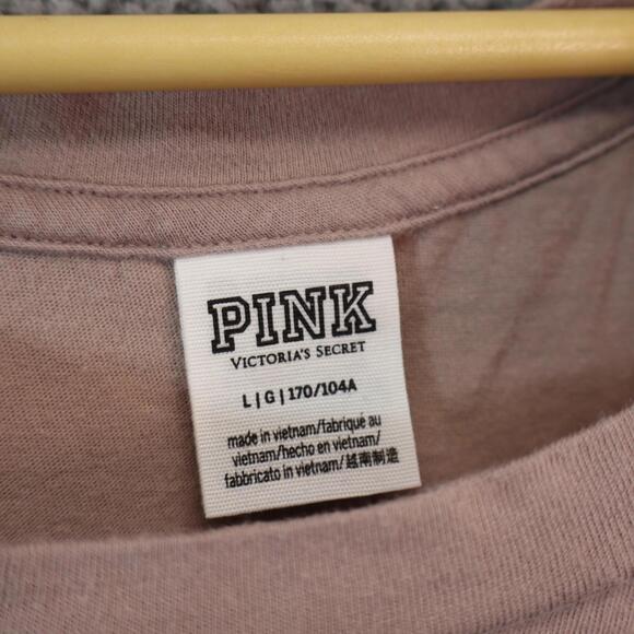 PINK Sequins Logo Scoop Neck Sleeveless Muscle TankTop Large - Picture 11 of 11